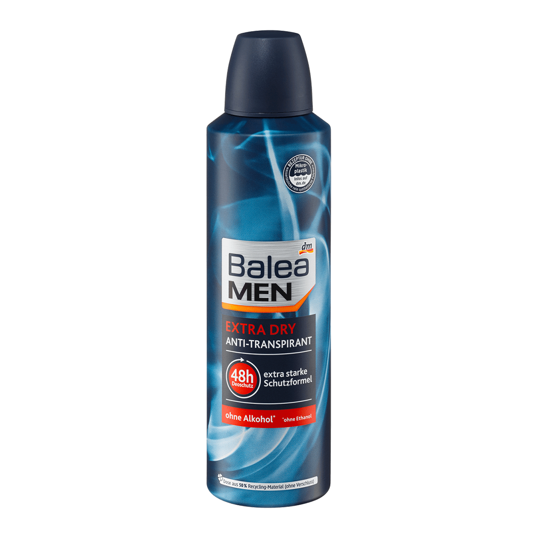 Balea MEN Deodorant Spray Antitranspirant Extra Dry, 200 ml - European B2B